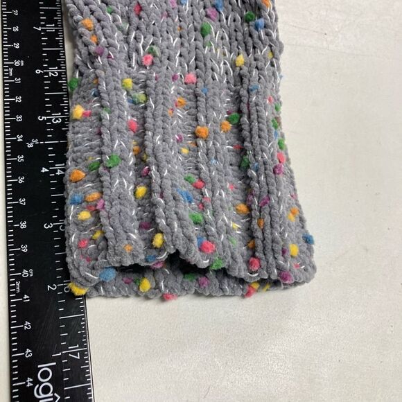 SEVEN 7 Chenille Gray  Popcorn Confetti Crewneck Knit Sweater Size Medium - Picture 6 of 10